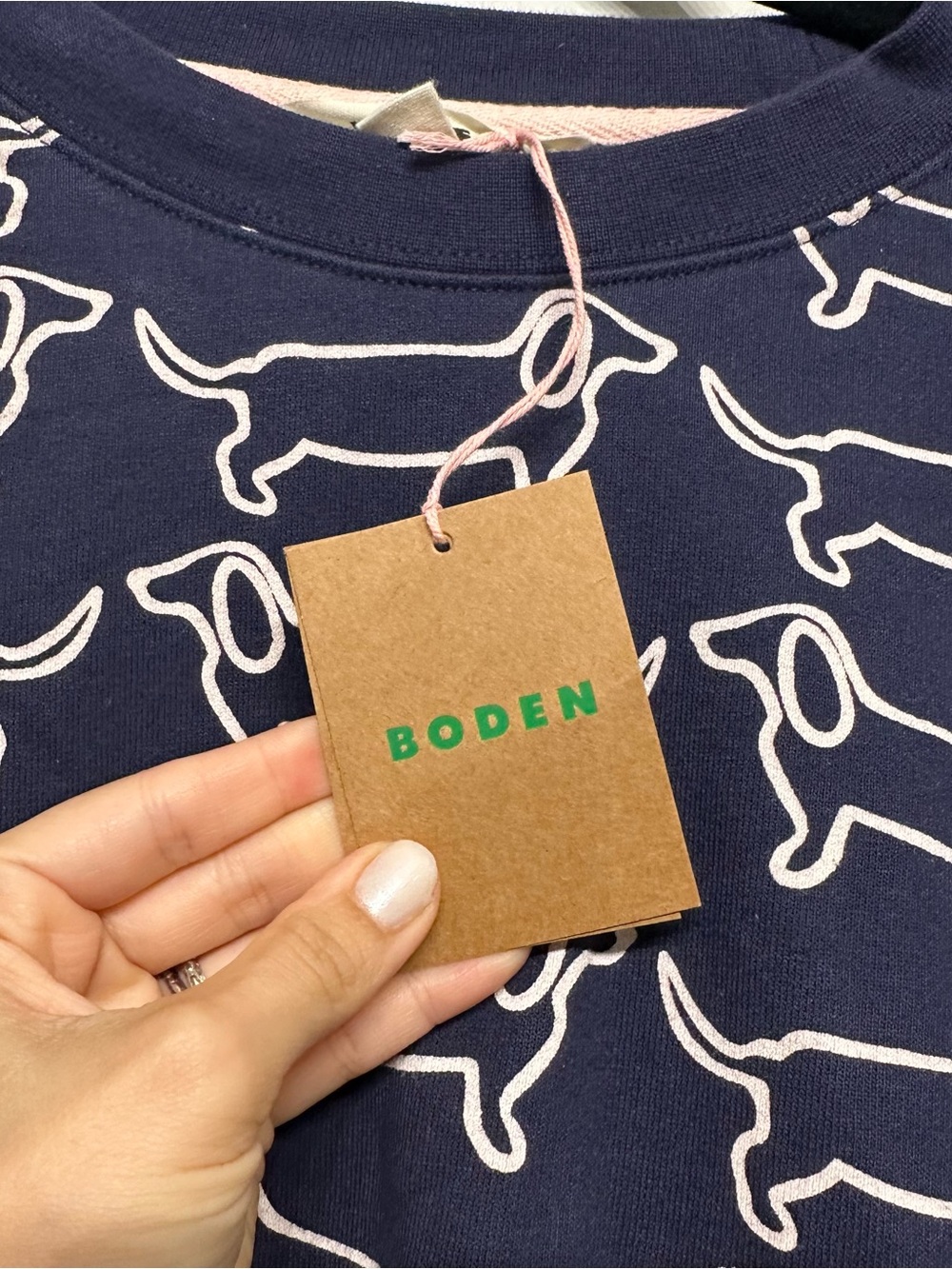 NWT Boden Hannah Dachshund Dog Print Sweatshirt Small - Picture 5 of 8